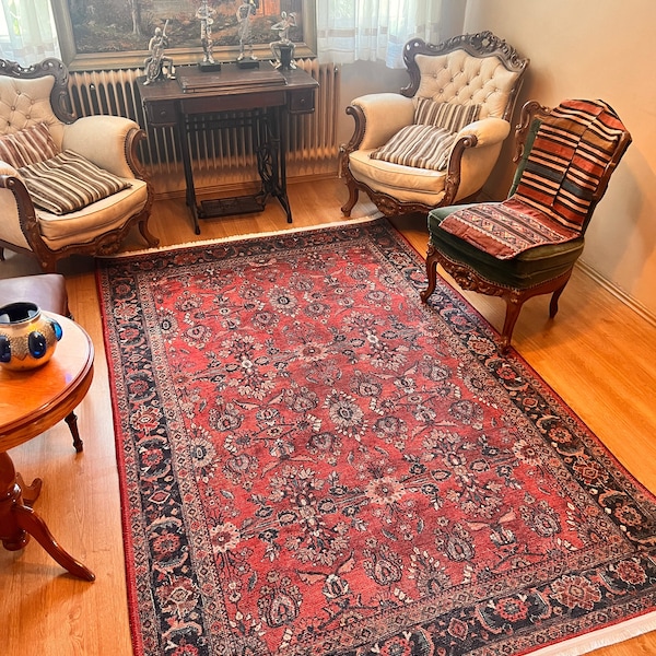 Vintage Red Rug, Rug 6x9 Turkish Rug 9x12, Red Rug 8x10, Oriental Rug,, Area Rug, Boho Rug, Bohemian Rug Style, Rug For Living Room, Carpet