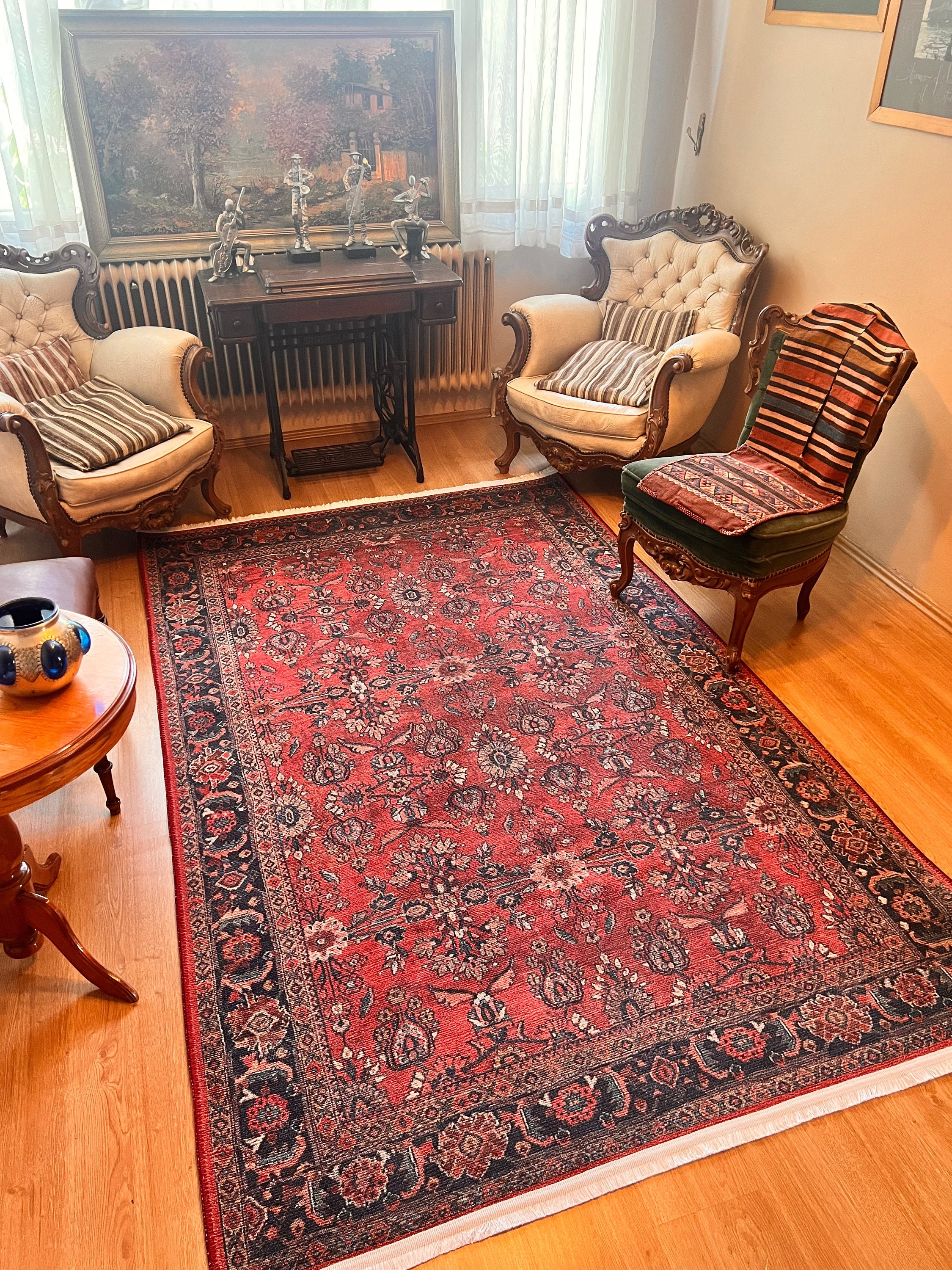 Small Boho Vintage Rug for Front Door Patio Entrance