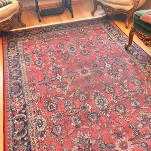 Alfombra roja vintage, alfombra 6x9 alfombra turca 9x12, alfombra roja 8x10, alfombra oriental, alfombra de área, alfombra boho, estilo alfombra boho, alfombra para sala de estar, alfombra imagen 7