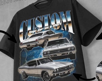 Custom Car T-Shirt, American Car Shirt, Muscle Car Tee, Retro 90s Car Tee, Classic Car Gift, Car Photo Shirt, Streetwear T-Shirt, Dad gift