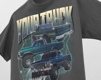 Custom Pickup Truck T-Shirt, Retro Car Tee, Personalized Shirt, 90s Aesthetic T-Shirt, Vintage Style Top, Custom Car Shirt, Pop Art Car Tee