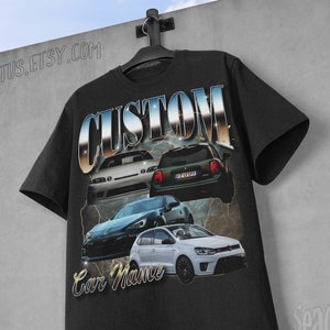 Votre voiture sur une chemise, chemise de voiture hautement personnalisable, t-shirt de voiture classique personnalisé, t-shirts vintage avec photo de voiture personnalisée, insérez votre photo, cadeau de voiture JDM