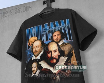 Limited William Shakespeare Vintage T-Shirt, William Shakespeare Graphic T-shirt, Retro 90's Fans Homage T-shirt, Gift For Women and Men