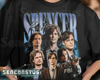 T-shirt vintage limité de Spencer Reid, T-shirt unisexe graphique, T-shirt rétro d'hommage de fans des années 90, cadeau pour des femmes et des hommes