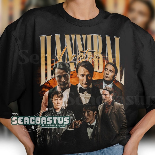 Limitiertes HANNIBAL LECTER Vintage T-Shirt, Grafik T-Shirt, Retro 90er Fans Hommage T-Shirt, Geschenk für Frauen und Männer