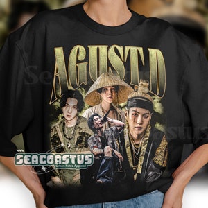 T-shirt vintage Agust D en édition limitée, T-shirt graphique Yoongi, T-shirt hommage aux fans de Yoongi rétro des années 90, cadeau pour femme et homme