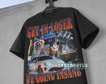 Raccoon Funny Vintage 90s Bootleg T-Shirt, Funny Possums, Funny Raccoon Meme Shirt, Weird Shirt, Retro graphic Shirt, Cool Tee