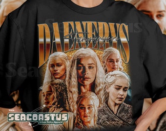 Limited Daenerys Targaryen Vintage T-Shirt, Graphic Unisex T-shirt, Retro 90's Fans Homage T-shirt, Gift For Women and Men