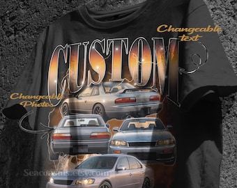 Custom Car T-Shirt, Your Car Photo Shirt, Retro 90s Car Tee, Personalized JDM Shirt, Vintage Auto Top, Classic Car Gift, Dad Boyfriend Gift