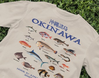 Okinawa Ocean Fish T-Shirt, Aesthetic Shirt, Ocean Shirt, Japan Shirt, Vintage Shirt, Japanese beach, 2000s, Cute shirt, nostalgia
