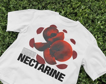 Retro Nectarine T-Shirt, Aesthetic Fruit Shirt, Preppy Tee, Vintage Shirt, Boho Shirt, Y2K aesthetic Clothing, 2000s, Cute shirt, nostalgia