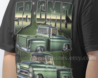 Custom Truck T-Shirt, Personalized Car Apparel, American Truck, Classic Auto, Hot Rod Top, Dad Gift Idea, Diesel Lover, Custom Chevy Shirt