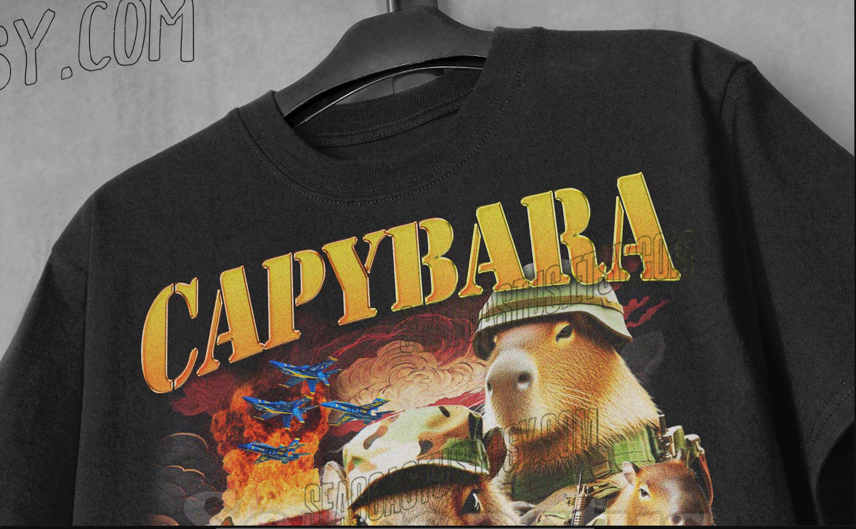Capybara Commander Vintage 90s T-shirt, Retro 90s Capybara