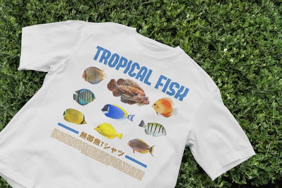 Tropical Fish T-Shirt, Aesthetic Shirt, Ocean Shirt, Japan Shirt, Harajuku Tee, Vintage Shirt, Japanese beach, Cute shirt, Soft Girl Tee