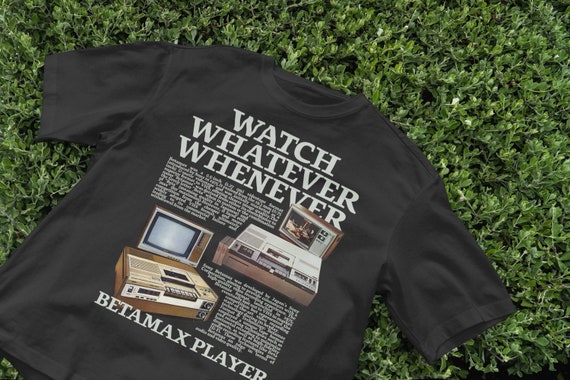 Vintage Betamax T-Shirt, Nostalgic Shirt, Retro VHS shirt, Y2K, Vintage Aesthetic Shirt, 2000s Trendy shirt, Video Player, Vaporwave shirt