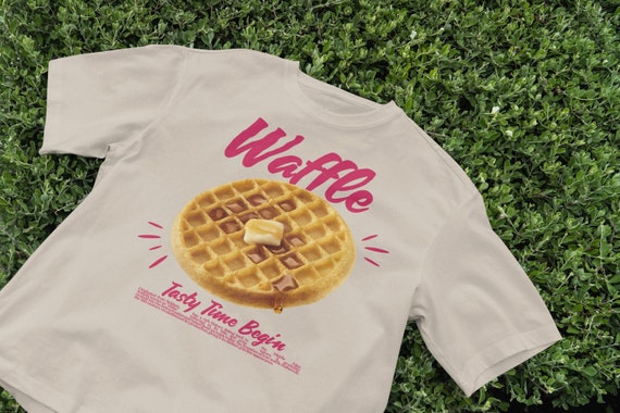 Waffle T-Shirt, Cute Breakfast shirt, Retro Diner Shirt, Vintage Shirt, 90s shirt, Y2K aesthetic shirt, nostalgia shirt, Trendy Tee
