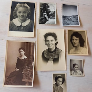 8 Fotos ~ Vintage ~ Retrato de Mujer ~ Original ~ Foto Antigua ~ Fotografías en Blanco y Negro ~ Fotos con Mujer fuerte