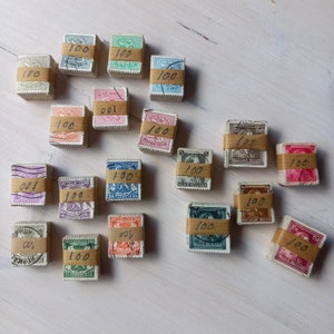 6 bundels postzegels ~ Identiek ~ België ~ 600 postzegels ~ Verzamelen ~ Filatelistisch ~ Postzegels ~ Vintage postzegels