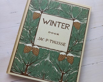 Winter ~ DIY ~ Tekening Illustratie ~ Jac P. Thijsse ~ Verzamelboek ~ VERKADE ~ Vintage Boek ~ Winter ~ 1975