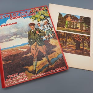 Vintage Dutch Travel Book ~ GOOD condition ~ V&D ~ Collectible Book ~ Dutch Album ~ Drawing Illustration ~ 1977 ~ Gelderland ~ DIY