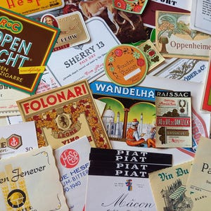 35 étiquettes ~ vin ~ étiquette de cigare ~ original ~ éphémères vintage ~ éphémères en papier ~ fournitures d'artisanat ~ étiquettes Oude ~ étiquette Antiek ~ grandes