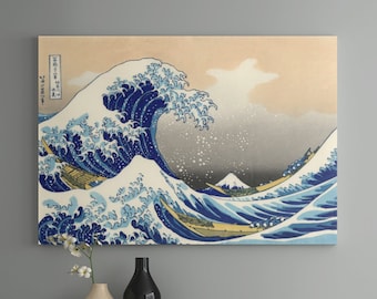 Hokusai Wave off Kanagawa, Japanese Art Print, Canvas or Poster