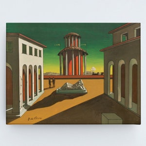 Giorgio de Chirico Piazza d'Italia Lienzo/Póster Reproducción de Arte, Arte Mural Italiano, Pintura de Paisajes, Arte Famoso Grabado Enmarcado