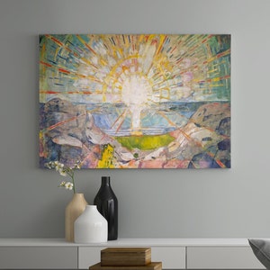 The Sun Illustration Canvas/Poster Wall Art, Famous Painting, Fine Art Print, Sun Art Print, Abstract Nature, Canvas Art Reproduction