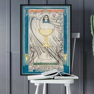 Jan Toorop International Eucharistic Congress (1924) Canvas/Poster Art Reproduction, Art Nouveau Print, Vintage Wall Art Framed