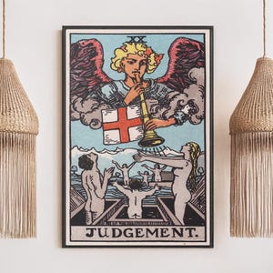 Reproducción de lienzo/póster de la carta del Tarot del Juicio, arte mural, impresión de pintura bohemia