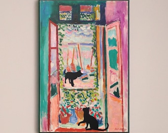 マティスの「開いた窓と猫の版画」：改変された名画