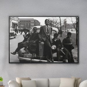 Vintage African American Canvas/Poster Wall Art, Black and White Photo Print