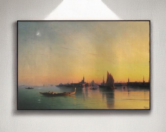 Aivazovsky Venice Sunset Print: Vintage Seascape Canvas Art