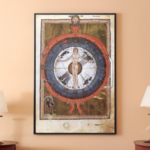 Hildegard of Bingen Adam as Mankind Canvas/Poster Wall Art Reproduction, Catholic Painting Print