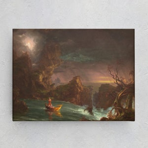 Thomas Cole The Voyage of Life: Manhood Canvas/Poster Art Reproduction, Landscape Wall Art, Romanticism Painting Print