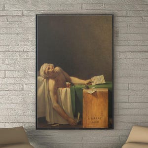 The Death of Marat by Jacques Louis David Canvas/Poster Wall Art Reproduction