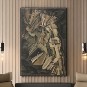 Descending a Staircase by Marcel Duchamp Canvas/Poster Wall Art Reproduction