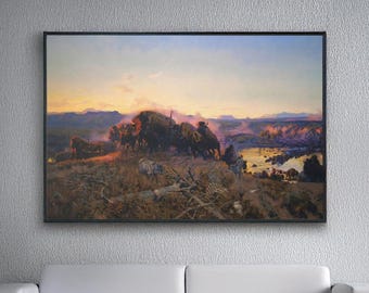 When The Land Belonged to God by Charles Russell Canvas/Poster Wall Art Reproduction