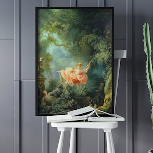 Fragonard The Swing Canvas/Poster Wall Art, Rococo Art, French Art Deco, Fragonard Painting Print, Impressionist Art