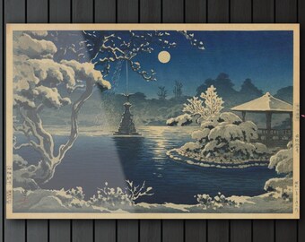 Koitsu Moon Over Hibiya Park Ukiyo-e Japanese Art Print