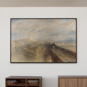 JMW Turner Rain Steam and Speed Canvas Wall Art Reproduction, Landscape Poster, Romanticism Painting Print