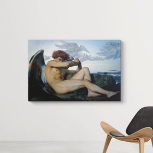 Fallen Angel Painting, Alexandre Cabanel Fallen Angel Canvas, Large Wall Art Canvas, Fine Art Print