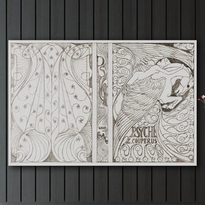 Louis Couperus Psyche (1898) by Jan Toorop Canvas/Poster Art Reproduction, Art Nouveau Print, Vintage Wall Art Framed