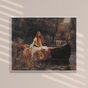 John William Waterhouse The Lady of Shalott Canvas/Poster Wall Art, Romanticism Art Print, Mythology Art, Waterhouse Reproduction
