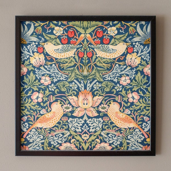 William Morris Strawberry Thief Art Print: Vintage Botanical Bird Poster