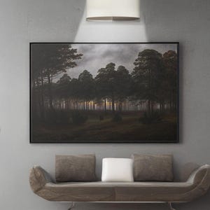 Caspar David Friedrich Wieczór Płótno/Plakat Reprodukcja sztuki ściennej, Wydruk obrazu leśnego krajobrazu