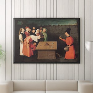 Hieronymus Bosch The Conjurer Canvas/Poster Wall Art Reproduction, Medieval Painting Print