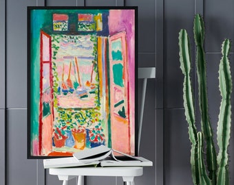 Henri Matisse Open Window Canvas/Poster Art Reproduction, Colorful Art Print, Henri Matisse Abstract Frame Art Canvas Print Wall Art