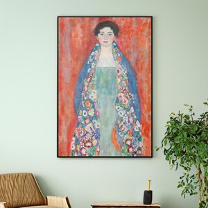 Fraulein Lieser by Gustav Klimt Canvas/Poster Wall Art Reproduction, Art Nouveau Painting Print