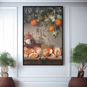 Still Life with Oranges by Rafael Romero Barros Canvas/Poster Wall Art Reproduction, Realism Painting Print